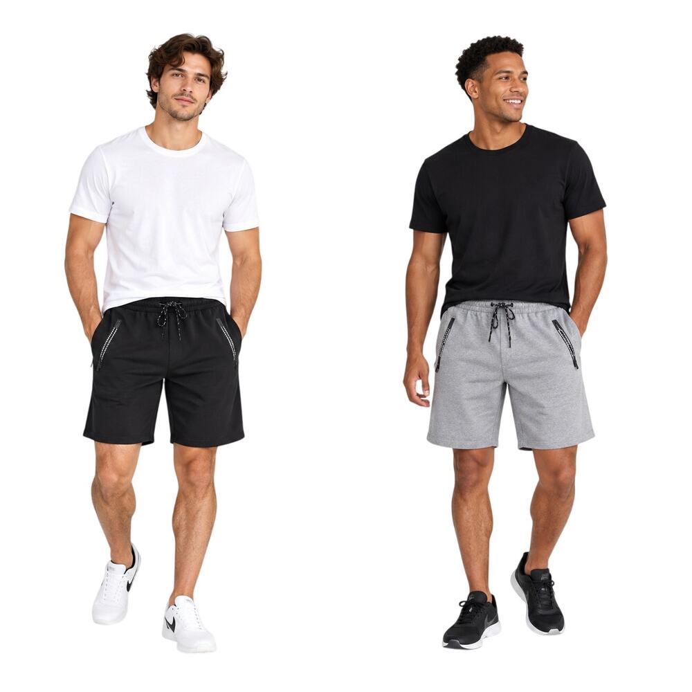 Aeropostale Men’s Shorts Lot of 2 Medium Black Gray Zipper Pockets